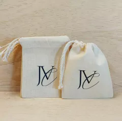 Saquinho Cordão Casamento - Círculo de Flores - Lavanda - Estampa Padrão Personalizada - Algodão Cru - Lembrancinha na internet