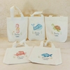 Sacolinha Minibag Fundo do Mar - Nome e Idade - Personalizada - Estampa Grande - Algodão Cru - Lembrancinha de Aniversário