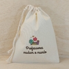 Saco Cordão Professores Mudam o Mundo - Estampa Padrão Personalizada - Algodão Cru - Cordão Embutido - Brinde Ecológico