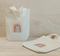 Sacolinha Minibag Arco Íris Boho - Candy Color - Personalizada - Estampa Padrão - Algodão Cru - Lembrancinha de Aniversário - comprar online