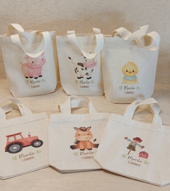 Sacolinha Minibag com Tag - Cachorro - Gato - Pet - Personalizada - Estampa Grande - Algodão Cru - Lembrancinha de Aniversário na internet