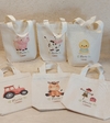 Sacolinha Minibag Fazendinha - Personalizada - Estampa Grande - Algodão Cru - Lembrancinha de Aniversário