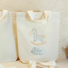 Sacola Personalizada Bailarina Mascotinho - Estampa Grande - Fundo Largo - Alça de Mão - Algodão Cru - Lembrancinha de Aniversário - Craft.Mimo