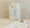 Sacolinha Minibag Metoo Doll - Chapéu Azul - Vestido Rosa - Personalizada - Estampa Padrão - Algodão Cru - Lembrancinha de Aniversário