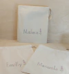Saco Cordão Lavanda - Nomes Individuais - Estampa Padrão Personalizada - Algodão Cru - Cordão Embutido - Lembrancinha de Aniversário