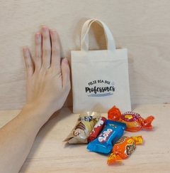 Imagem do Sacolinha Minibag Bailarina - Sapatilha - Frase - Personalizada - Estampa Padrão - Algodão Cru - Lembrancinha de Aniversário