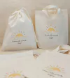 Kit Desconto Saco Cordão com Sacolinha - Primeira Volta ao Sol - Sol Nascente - Estampa Padrão Personalizada - Algodão Cru - Cordão Embutido - Lembrancinha de Aniversário