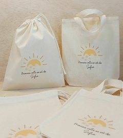 Saco Cordão Moda Infantil - Sua Marca - Estampa Padrão Personalizada - Algodão Cru - Cordão Embutido - Embalagem Ecológica - Sustentável - Craft.Mimo