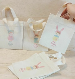 Sacolinha Minibag Bailarina - Sapatilha - Frase - Personalizada - Estampa Padrão - Algodão Cru - Lembrancinha de Aniversário - loja online