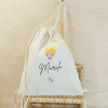 Saco Mochila Pajem Mascotinho - Lembrancinha de Casamento - Algodão Cru - Personalizada - comprar online