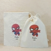 Saquinho Cordão Homem Aranha Baby - Estampa Grande - Lembrancinha de Aniversário - Nome em Destaque