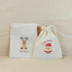 Imagem do Saquinho Cordão Dia das Mães - Estampa Padrão Personalizada - Algodão Cru - Lembrancinha