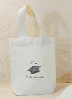 Imagem do Sacolinha Minibag Cheguei Para Adoçar Sua Vida - Personalizada - Estampa Padrão - Algodão Cru - Lembrancinha de Nascimento