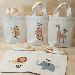 Sacolinha Minibag Bichinhos no Jipe Safari - Estampa Grande - Algodão Cru - loja online