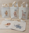 Sacolinha Minibag Safari Estilo Livro - Estampa Grande - Algodão Cru