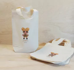 Imagem do Sacolinha Minibag Metoo Doll - Bonecas Variadas - Personalizada - Estampa Padrão - Algodão Cru - Lembrancinha de Aniversário