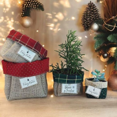 Cachepô Natal Bolas Douradas - Lembrancinha Personalizada de Natal - Craft.Mimo