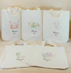 Sacola Personalizada - Estampa Grande - Fundo Largo - Alça de Mão - Algodão Cru - comprar online