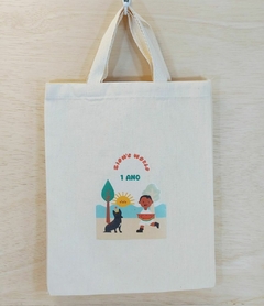 Sacola Personalizada - Estampa Grande - Fundo Reto - Alça de Mão - Algodão Cru - comprar online