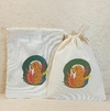 Saco Cordão Onça Pintada - Estampa Grande - Cordão Embutido - Algodão Cru