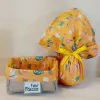 Kit Desconto Embrulho de Páscoa com Cesta 17cm - Coelhinho - Cor de Cenoura - Tecido - Embalagem para Ovo de Páscoa