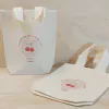 Sacolinha Minibag Cerejinha - Personalizada - Estampa Grande - Algodão Cru - Lembrancinha de Aniversário