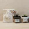 Saquinho Cordão Casamento com Cahepô Mini - Iniciais - Coração - Estampa Padrão Personalizada - Algodão Cru - Lembrancinha