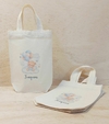Sacolinha Minibag Ursinho com Balões - Aquarelado - Personalizada - Estampa Grande - Algodão Cru - Lembrancinha de Aniversário