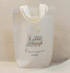 Sacolinha Minibag Trenzinho - Aquarelado - Personalizada - Estampa Grande - Algodão Cru - Lembrancinha de Aniversário