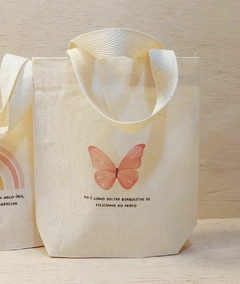Sacolinha Minibag Céu e Natureza - Frases - Personalizada - Estampa Grande - Algodão Cru - Lembrancinha de Aniversário - comprar online