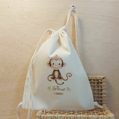 Saco Mochila Safari Fofo - Lembrancinha de Aniversário Safari - Algodão Cru - Personalizada - comprar online