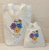 Sacolinha Minibag com Saquinho - Bolofofos - Personalizada - Estampa Grande - Algodão Cru - Lembrancinha de Aniversário