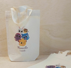 Sacolinha Minibag Minnie - Personalizada - Estampa Grande - Algodão Cru - Lembrancinha de Aniversário - loja online