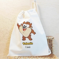 Saco Mochila Pernalonga - Lembrancinha de Aniversário Personagens - Algodão Cru - Personalizada - Craft.Mimo
