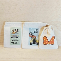 Saquinho Cordão Mickey e Minnie Safari - Estampa Grande - Lembrancinha de Aniversário na internet