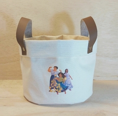 Cesto de Lona com Tag - Dinossauro Baby - Algodão Cru - Estampa Personalizada - Lembrancinha de Aniversário - comprar online