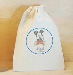 Saquinho Cordão Mickey Vintage - Estampa Grande - Lembrancinha de Aniversário