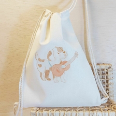 Saco Mochila Burrinho Gatinho e Pandeiro - Lembrancinha de Aniversário Orquestra dos Bichos - Personalizada - loja online