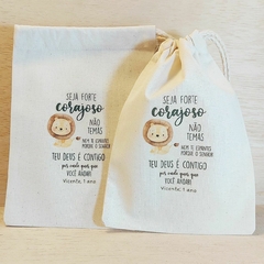 Saco Cordão Safari Bichos Danados - Estampa Grande - Lembrancinha - Algodão Cru - comprar online