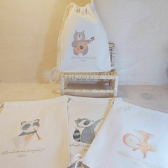 Saco Mochila Panda e Sua Flauta - Lembrancinha de Aniversário Orquestra dos Bichos - Personalizada na internet