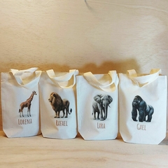 Sacolinha Minibag Bichinhos no Jipe Safari - Estampa Grande - Algodão Cru na internet