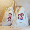 Saco Mochila Maria Clara e JP - Lembrancinha de Aniversário Personagens - Algodão Cru - Personalizada - comprar online