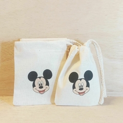 Saquinho Cordão Mickey - Estampa Padrão - Lembrancinha de Aniversário