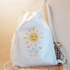 Saco Mochila Sol Sorriso - Lembrancinha de Aniversário - Algodão Cru - Personalizada - comprar online