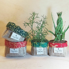 Cachepô Verde Flocos de Neve - Brinde Natalino - Tag Personalizada - loja online