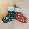 Botinha Natal Biscoito Menina - Embalagem Natalina - Tecido Estampado