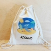 Saco Mochila Sol e Praia - Lembrancinha de Aniversário - Algodão Cru - Personalizada - comprar online