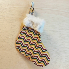 Botinha Natal Zig Zag - Embalagem Natalina - Tecido Estampado