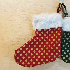 Botinha Natal Papai Noel e Ursinho Verde - Embalagem Natalina - Tecido Estampado na internet
