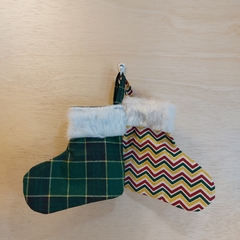 Botinha Natal Presentinhos - Embalagem Natalina - Tecido Estampado - comprar online
